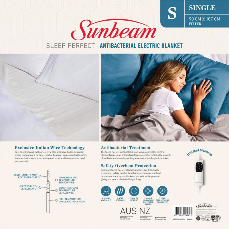 Sunbeam electric blanket watts sale